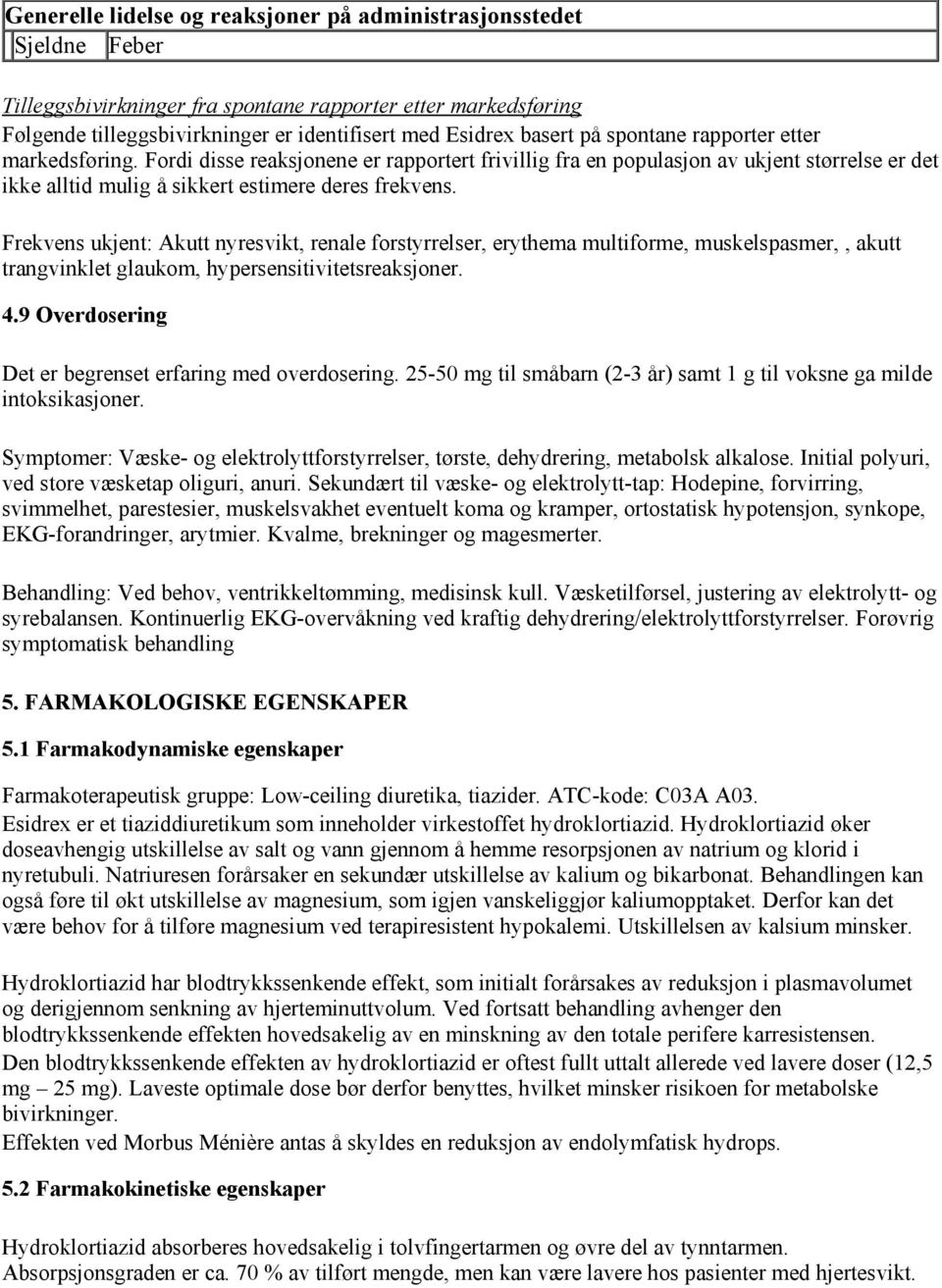 Frekvens ukjent: Akutt nyresvikt, renale forstyrrelser, erythema multiforme, muskelspasmer,, akutt trangvinklet glaukom, hypersensitivitetsreaksjoner. 4.