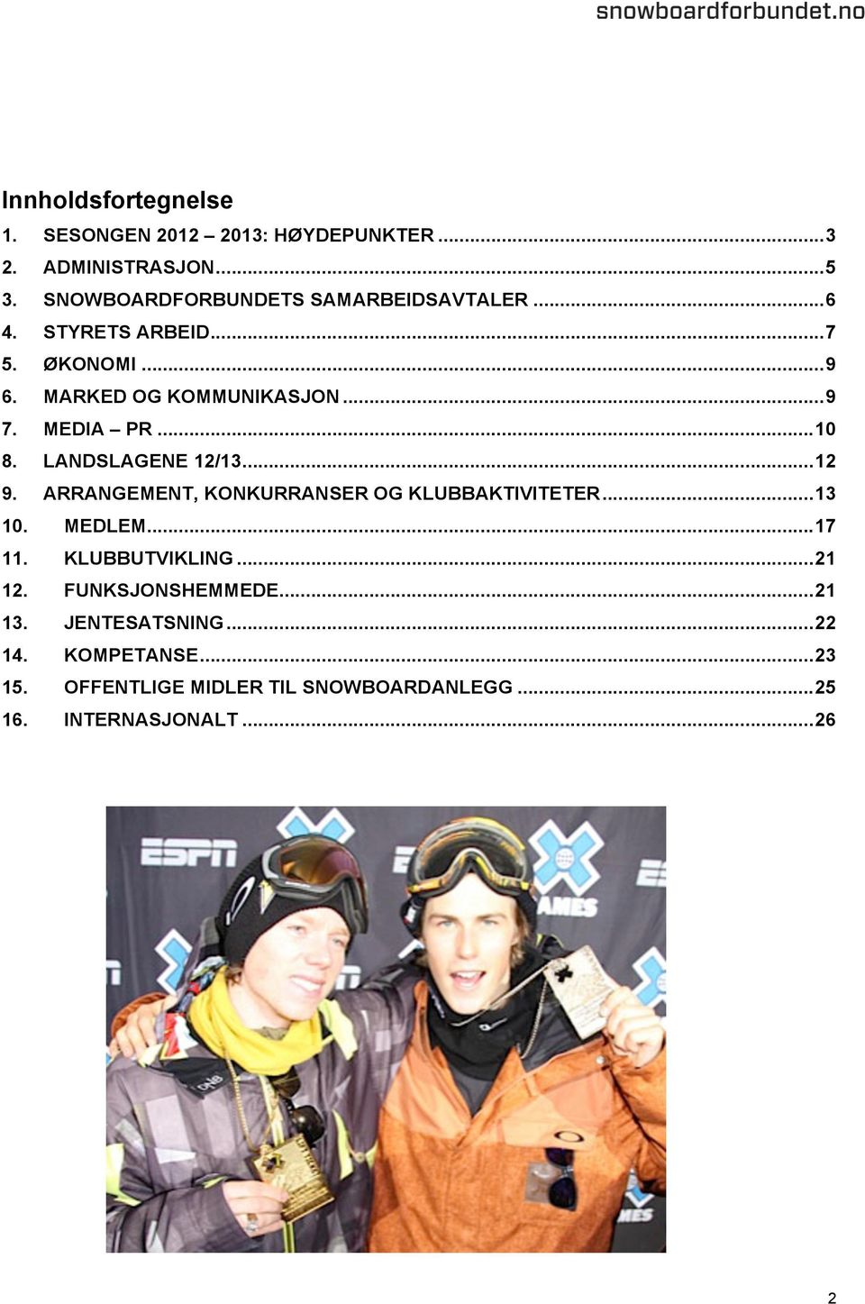 MEDIA PR...10 8. LANDSLAGENE 12/13...12 9. ARRANGEMENT, KONKURRANSER OG KLUBBAKTIVITETER...13 10. MEDLEM...17 11.