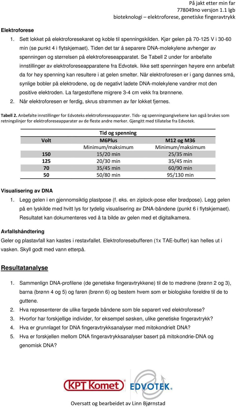 Ikke sett spenningen høyere enn anbefalt da for høy spenning kan resultere i at gelen smelter.