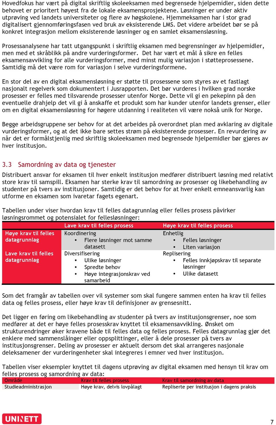 Det videre arbeidet bør se på konkret integrasjon mellom eksisterende løsninger og en samlet sløsning.