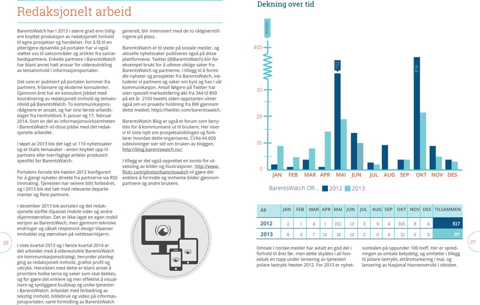 Enkelte partnere i BarentsWatch har blant annet hatt ansvar for videreutvikling av temainnhold i informasjonsportalen.