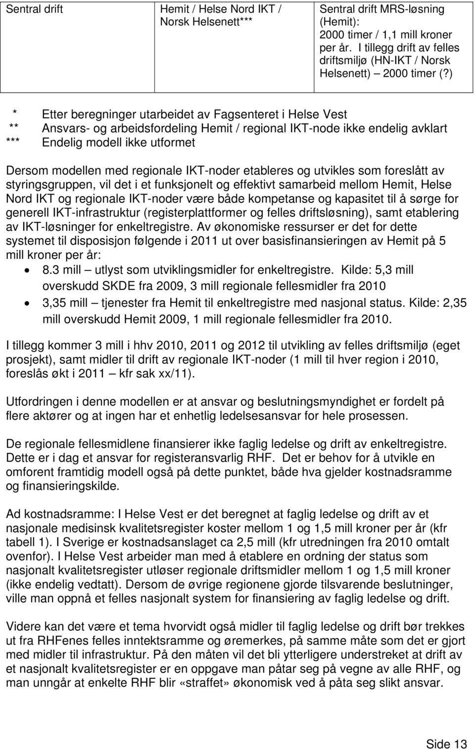 IKT-noder etableres og utvikles som foreslått av styringsgruppen, vil det i et funksjonelt og effektivt samarbeid mellom Hemit, Nord IKT og regionale IKT-noder være både kompetanse og kapasitet til å