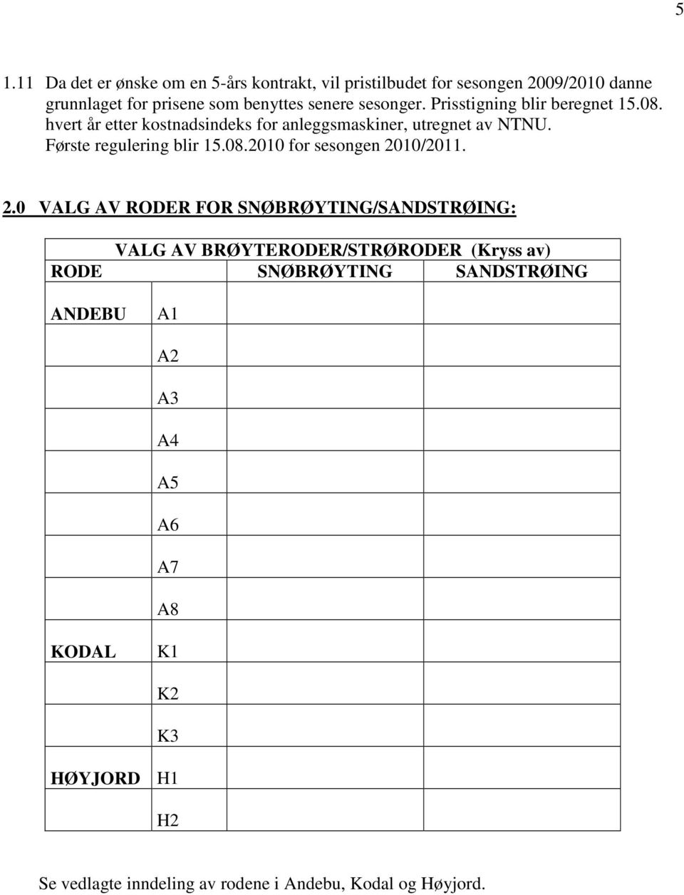 Første regulering blir 15.08.2010 for sesongen 20