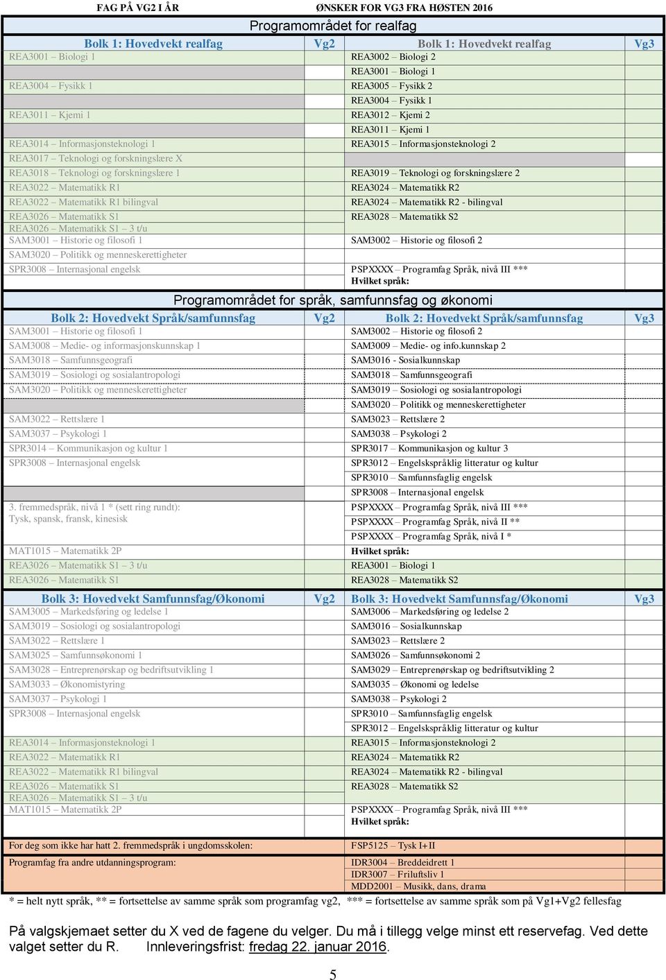 REA3018 Teknologi og forskningslære 1 REA3019 Teknologi og forskningslære 2 REA3022 Matematikk R1 REA3022 Matematikk R1 bilingval REA3024 Matematikk R2 REA3024 Matematikk R2 - bilingval REA3026