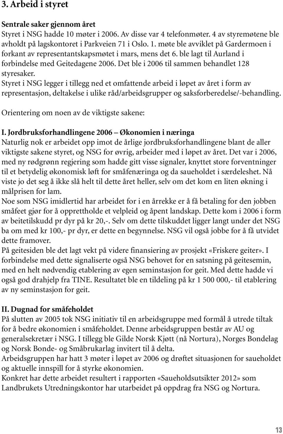 Styret i NSG legger i tillegg ned et omfattende arbeid i løpet av året i form av representasjon, deltakelse i ulike råd/arbeidsgrupper og saksforberedelse/-behandling.