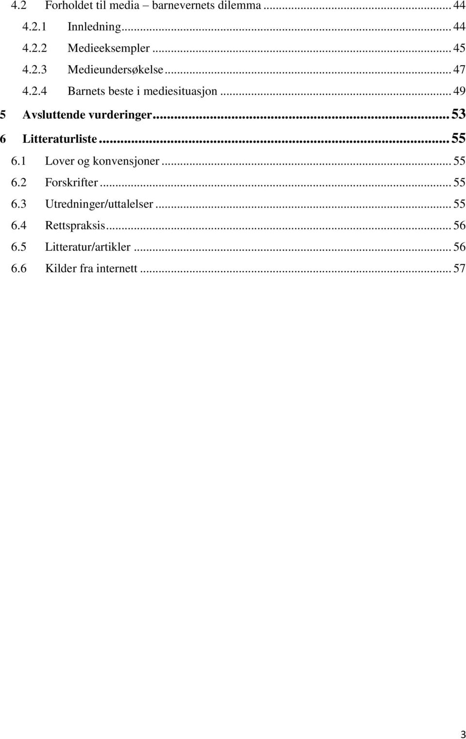 .. 53 6 Litteraturliste... 55 6.1 Lover og konvensjoner... 55 6.2 Forskrifter... 55 6.3 Utredninger/uttalelser.