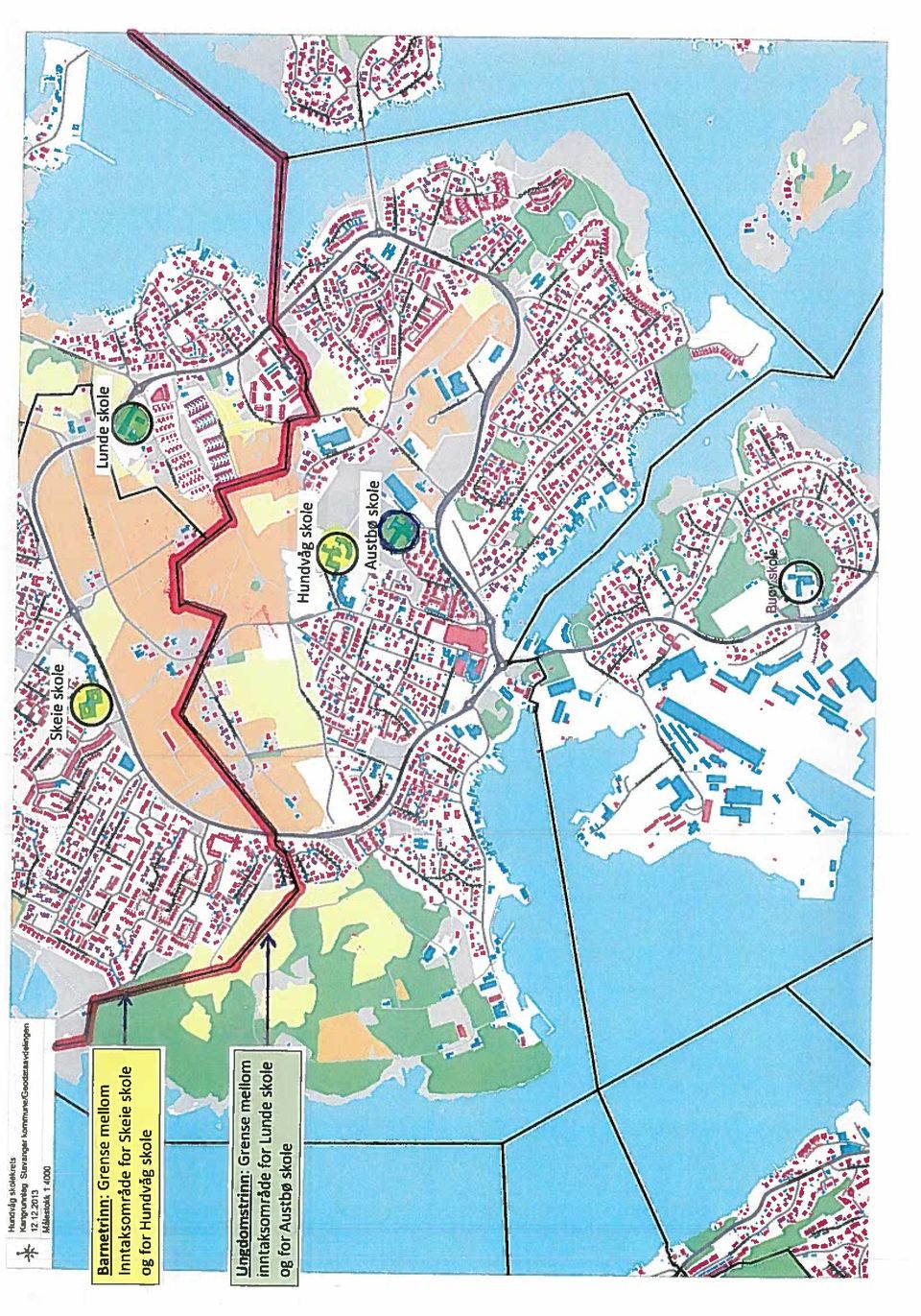 Inntaksområde for Skeie skole og for Hundvåg skole a /1.