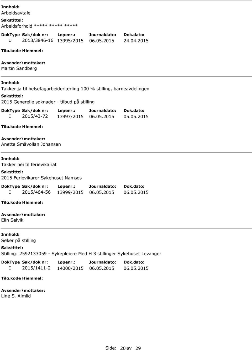 tilbud på stilling 2015/43-72 13997/2015 05.