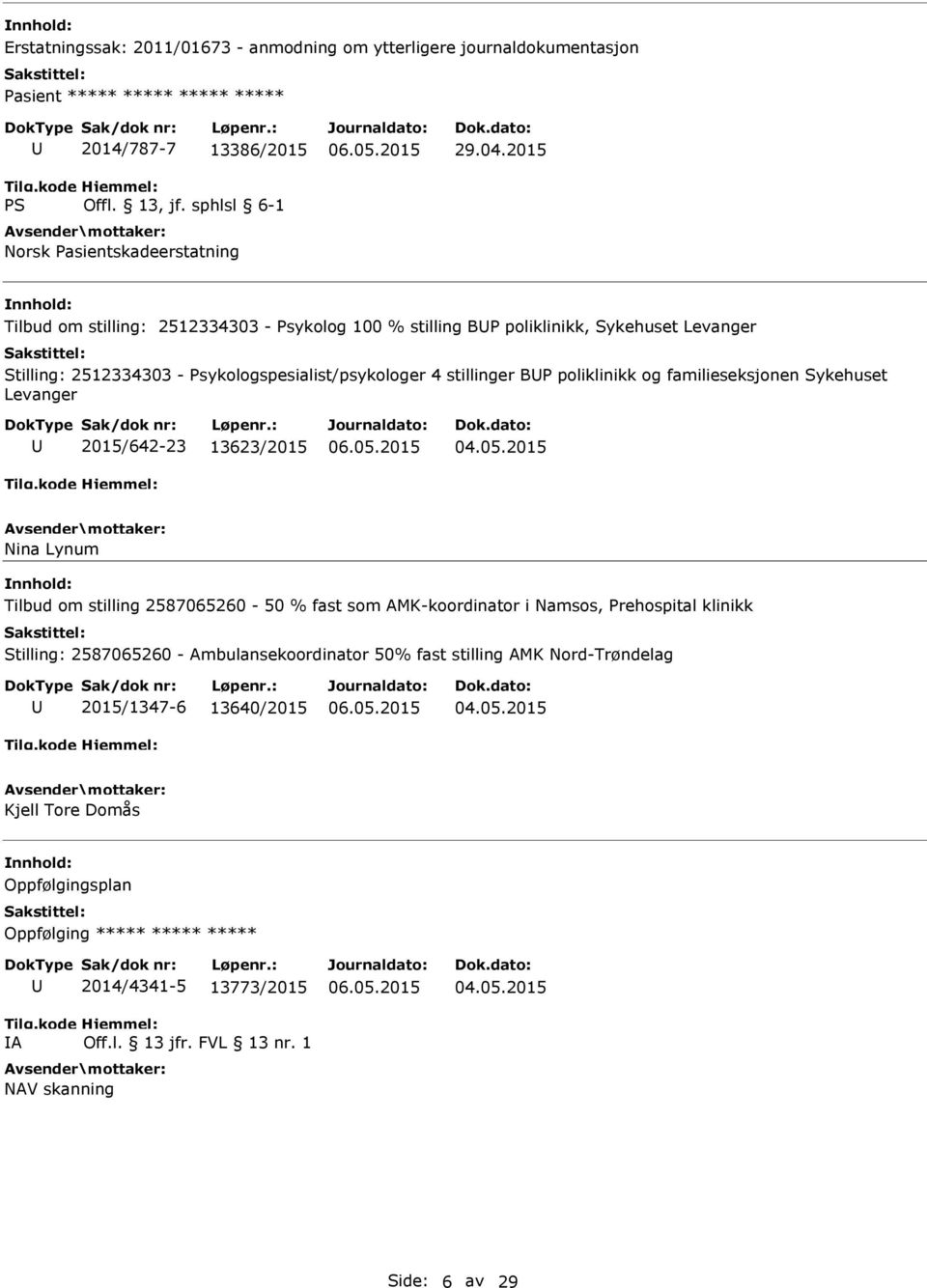 familieseksjonen Sykehuset Levanger 2015/642-23 13623/2015 04.05.