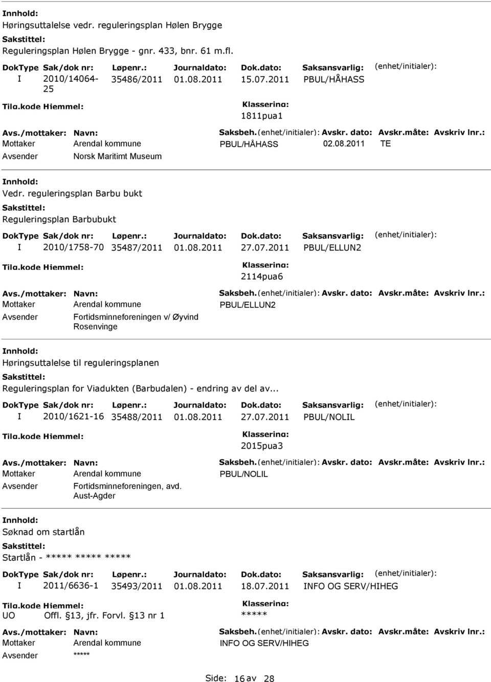 reguleringsplan Barbu bukt Reguleringsplan Barbubukt 2010/1758-70 35487/2011 27.07.2011 PBUL/ELLUN2 2114pua6 Avs./mottaker: Navn: Saksbeh. Avskr. dato: Avskr.måte: Avskriv lnr.