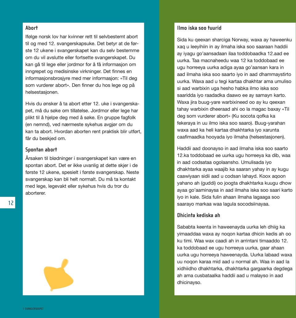 Du kan gå til lege eller jordmor for å få informasjon om inngrepet og medisinske virkninger. Det finnes en informasjonsbrosjyre med mer informasjon: «Til deg som vurderer abort».