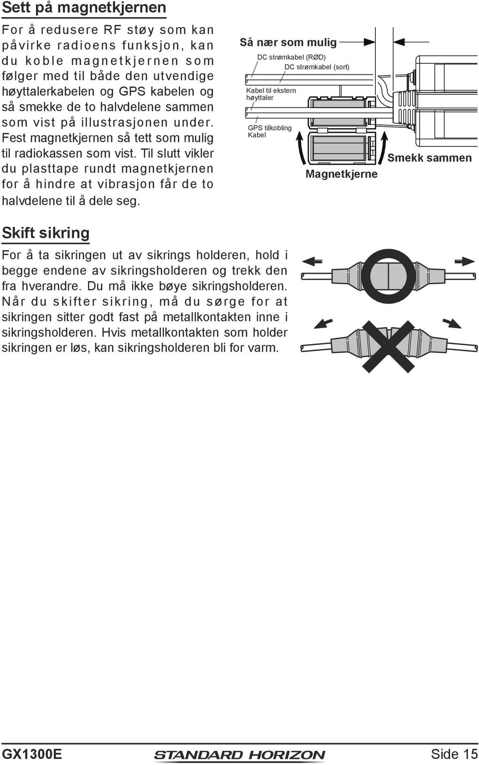 Til slutt vikler du plasttape rundt magnetkjernen for å hindre at vibrasjon får de to halvdelene til å dele seg.