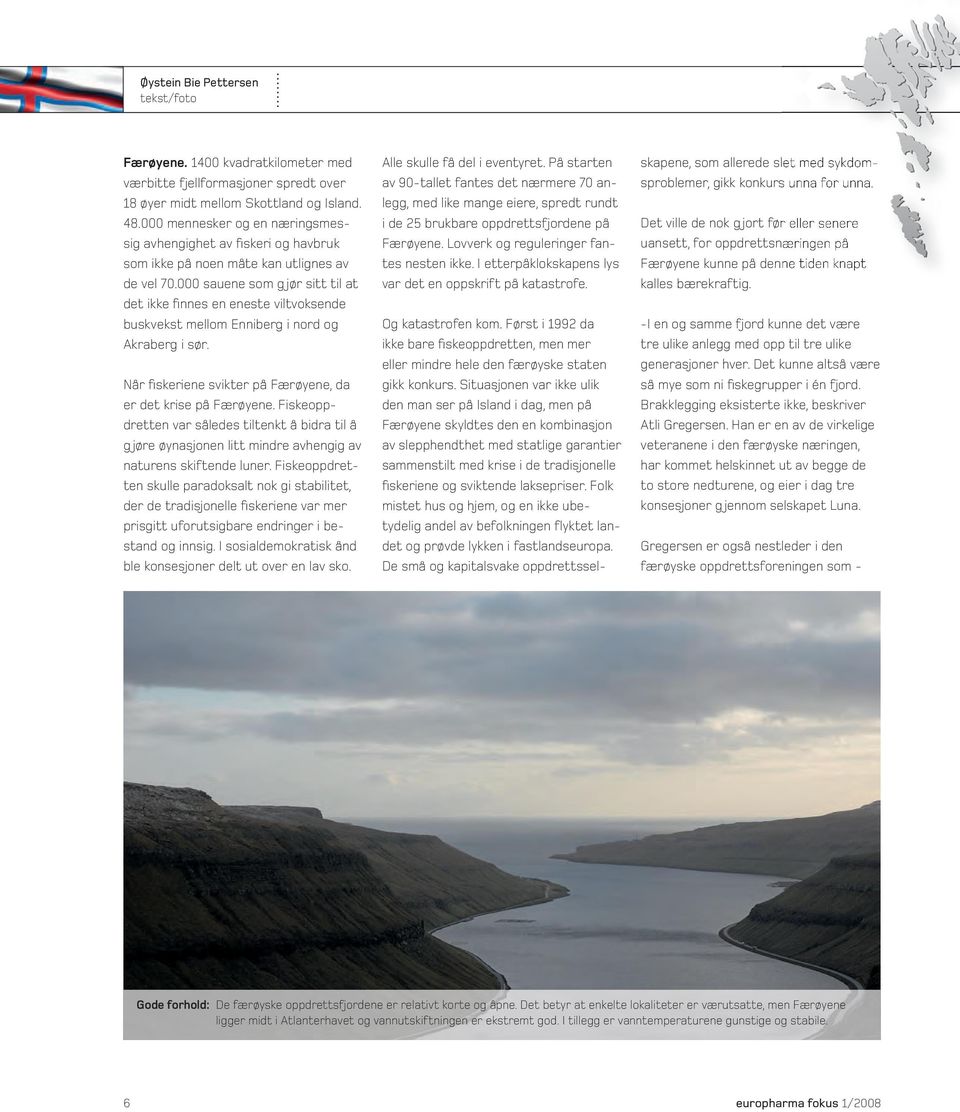 000 sauene som g jør sitt til at det ikke finnes en eneste viltvoksende buskvekst mellom Enniberg i nord og Akraberg i sør. Når fiskeriene svikter på Færøyene, da er det krise på Færøyene.