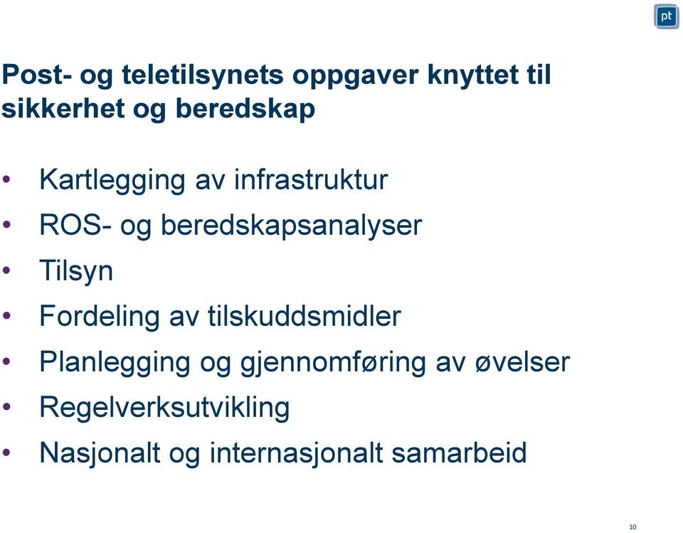 beredskapsanalyser Tilsyn Fordeling av tilskuddsmidler