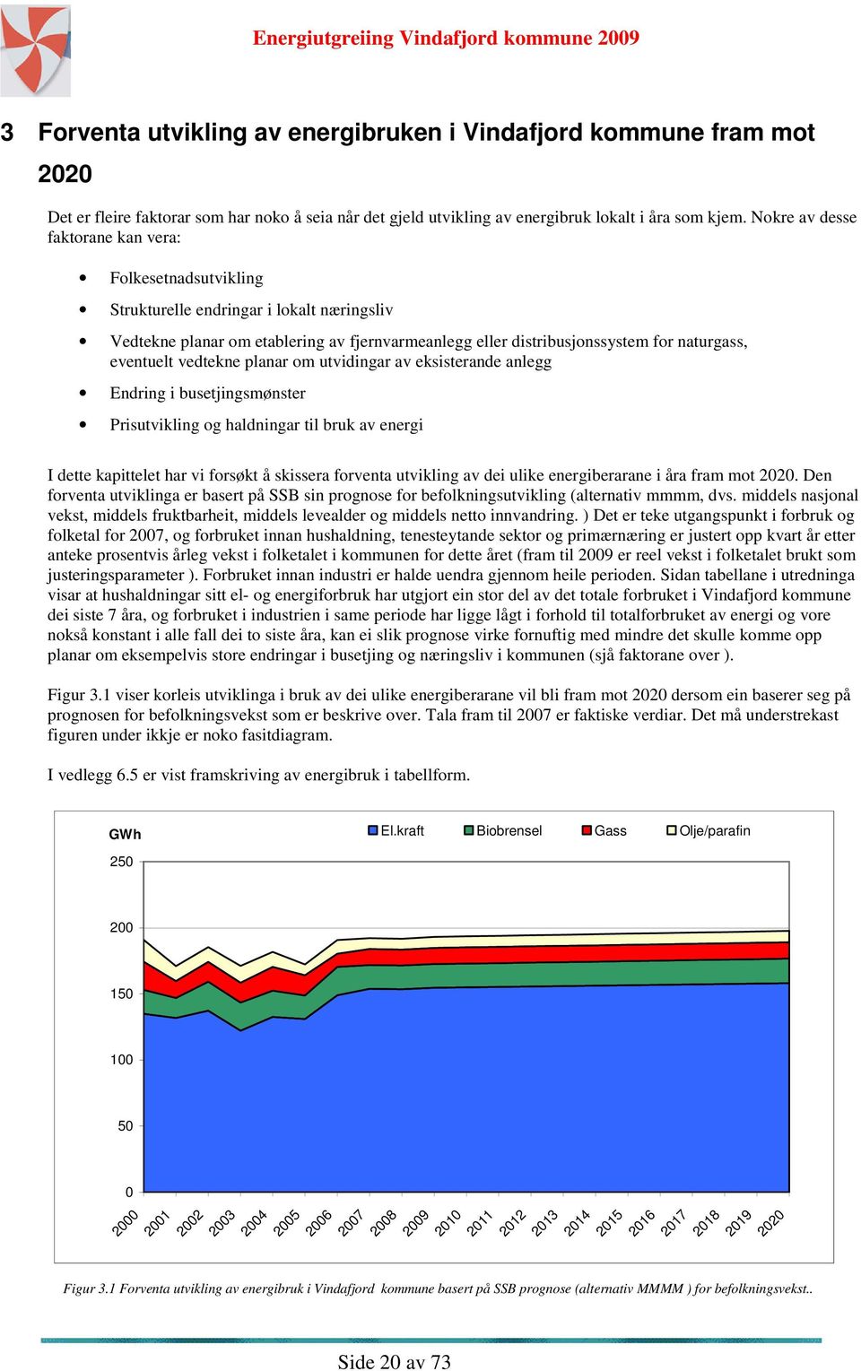 eventuelt vedtekne planar om utvidingar av eksisterande anlegg Endring i busetjingsmønster Prisutvikling og haldningar til bruk av energi I dette kapittelet har vi forsøkt å skissera forventa