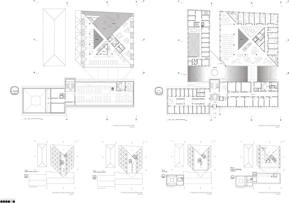 641 parkering NIVÅ -1 arkiv teknik Plan 3 Rådmann, kommuneadvokat, økonomi, lønn, saler, personal innkjøp Plan 2 OK avdeling, eiendomskontor, Team Bodø Plan 1