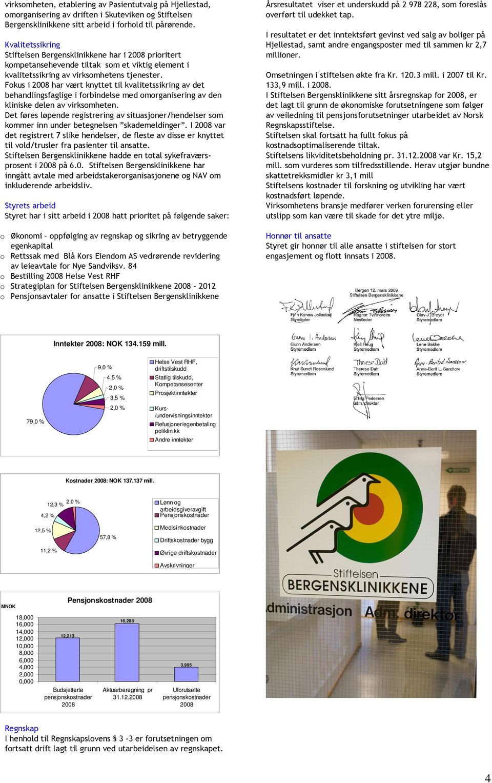 Fokus i 2008 har vært knyttet til kvalitetssikring av det behandlingsfaglige i forbindelse med omorganisering av den kliniske delen av virksomheten.