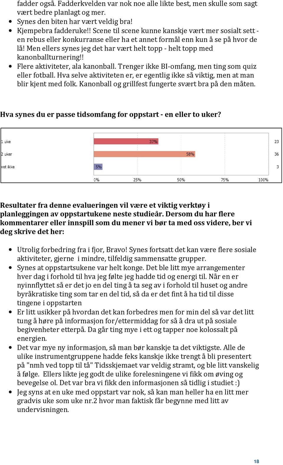 Men ellers synes jeg det har vært helt topp - helt topp med kanonballturnering!! Flere aktiviteter, ala kanonball. Trenger ikke BI-omfang, men ting som quiz eller fotball.