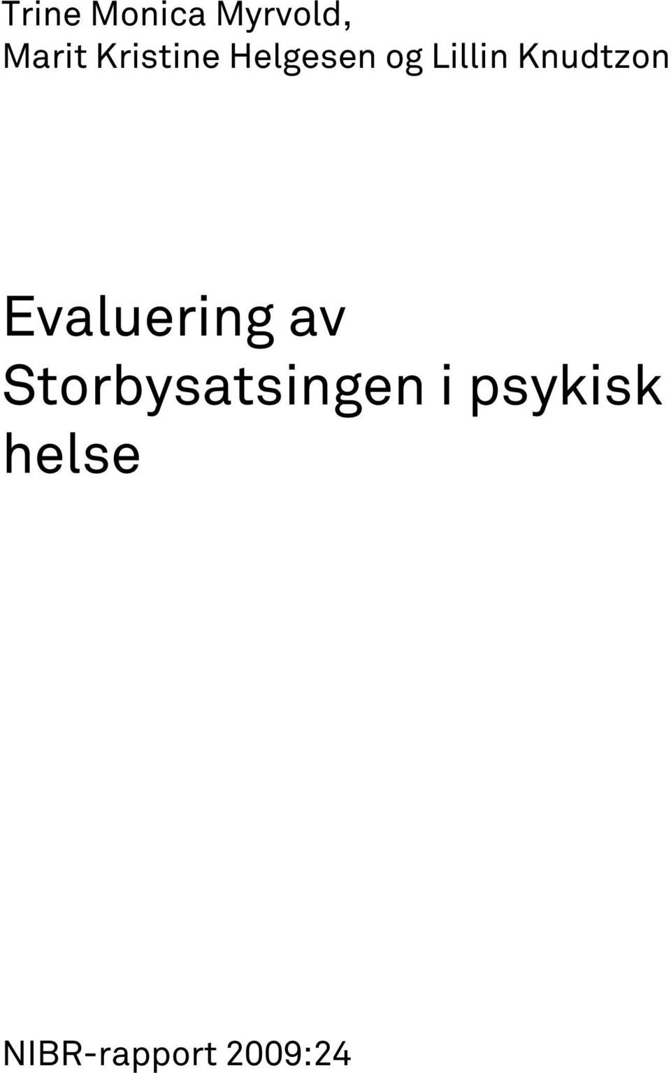 Knudtzon Evaluering av