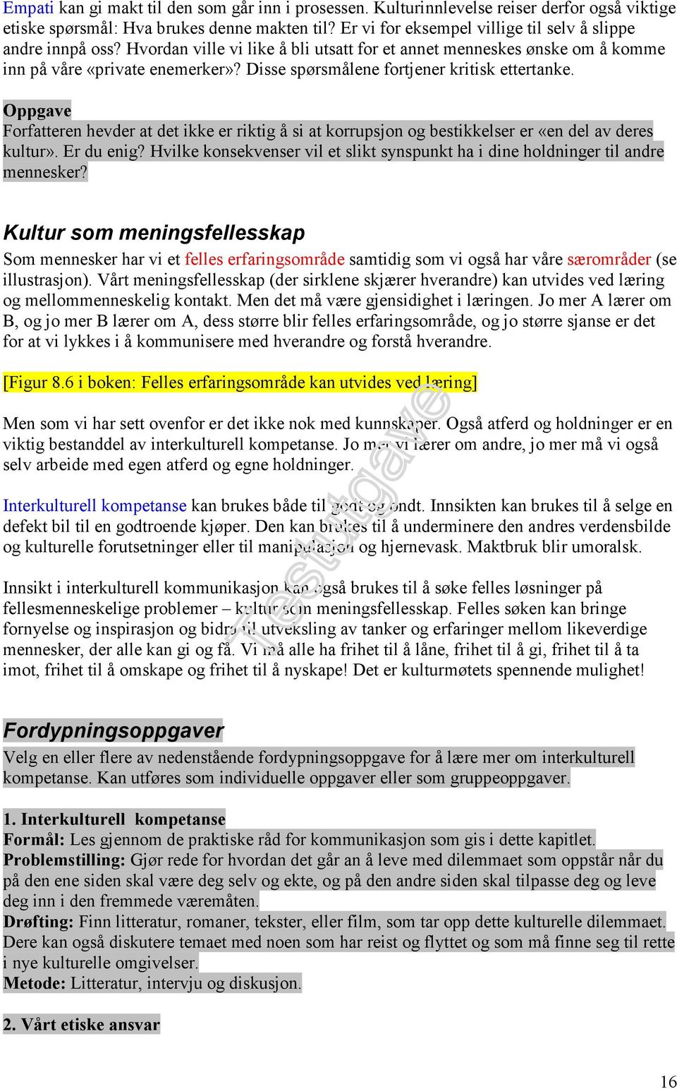 Disse spørsmålene fortjener kritisk ettertanke. Forfatteren hevder at det ikke er riktig å si at korrupsjon og bestikkelser er «en del av deres kultur». Er du enig?