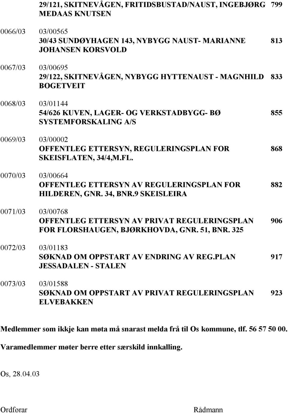 TEN, 34/4,M.FL. 0070/03 03/00664 OFFENTLEG ETTERSYN AV REGULERINGSPLAN FOR HILDEREN, GNR. 34, BNR.