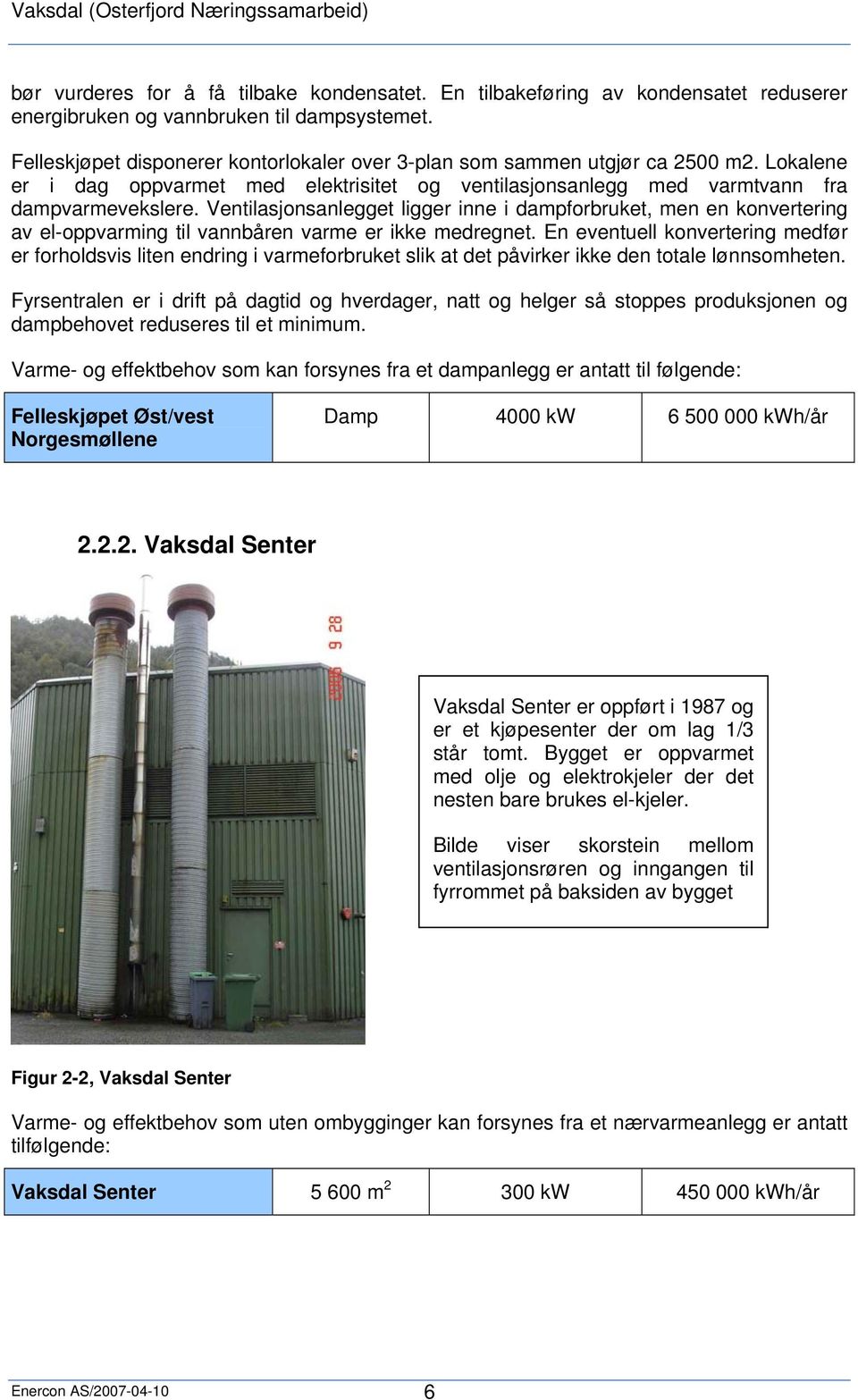 Ventilasjonsanlegget ligger inne i dampforbruket, men en konvertering av el-oppvarming til vannbåren varme er ikke medregnet.