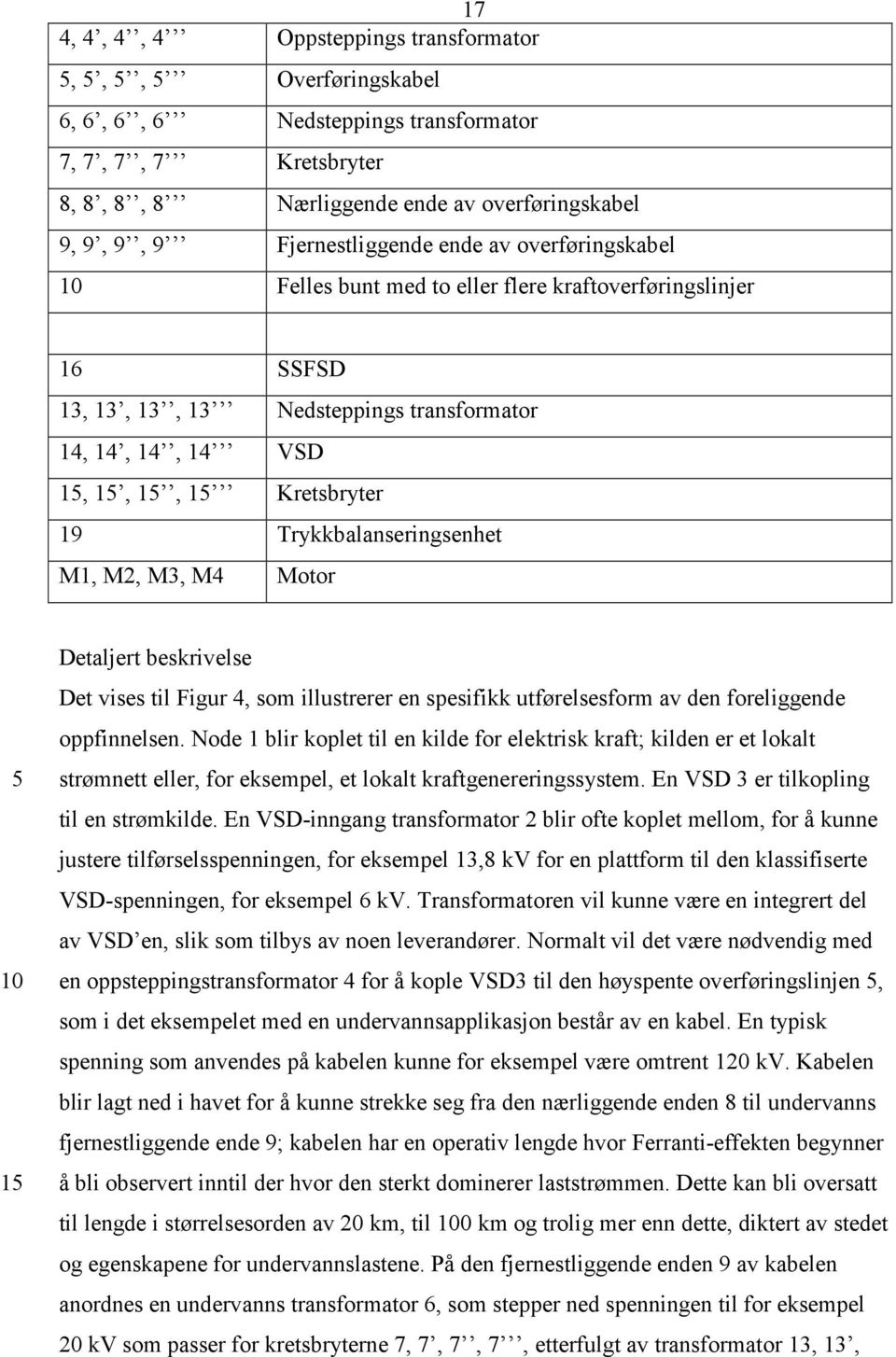 Trykkbalanseringsenhet M1, M2, M3, M4 Motor Detaljert beskrivelse Det vises til Figur 4, som illustrerer en spesifikk utførelsesform av den foreliggende oppfinnelsen.