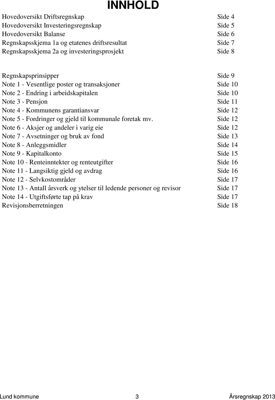 garantiansvar Side 12 Note 5 - Fordringer og gjeld til kommunale foretak mv.