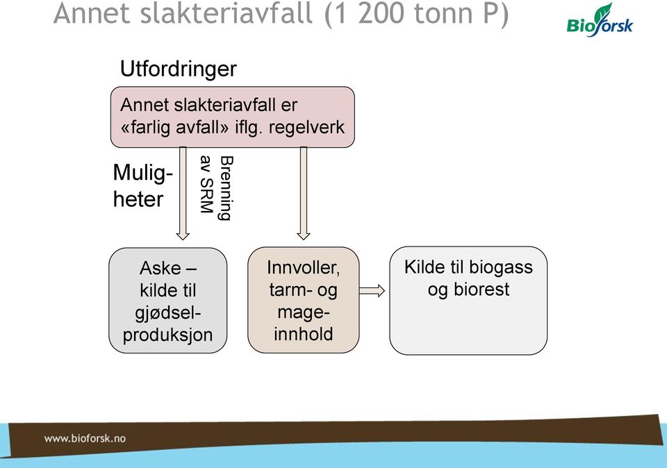 regelverk Muligheter Brenning av SRM Aske kilde til