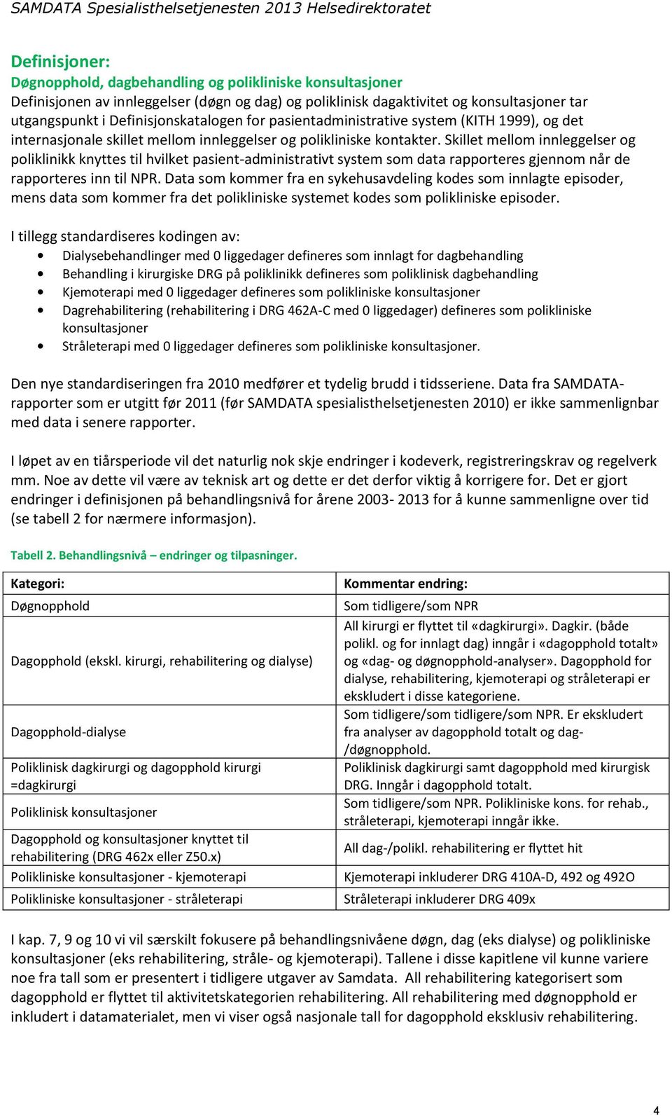 Skillet mellom innleggelser og poliklinikk knyttes til hvilket pasient-administrativt system som data rapporteres gjennom når de rapporteres inn til NPR.