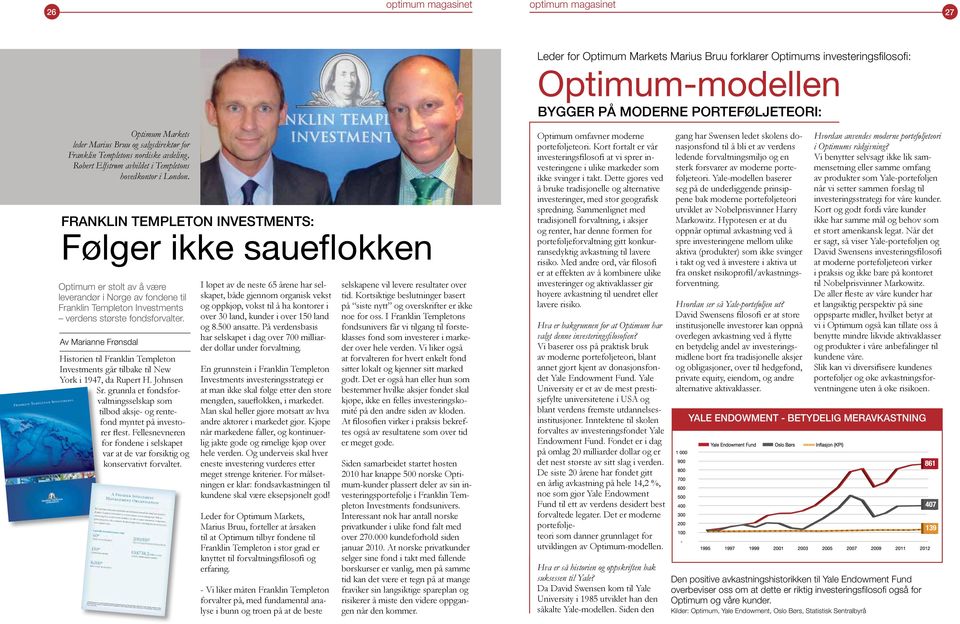 Franklin Templeton Investments: Følger ikke saueflokken Optimum er stolt av å være leverandør i Norge av fondene til Franklin Templeton Investments verdens største fondsforvalter.