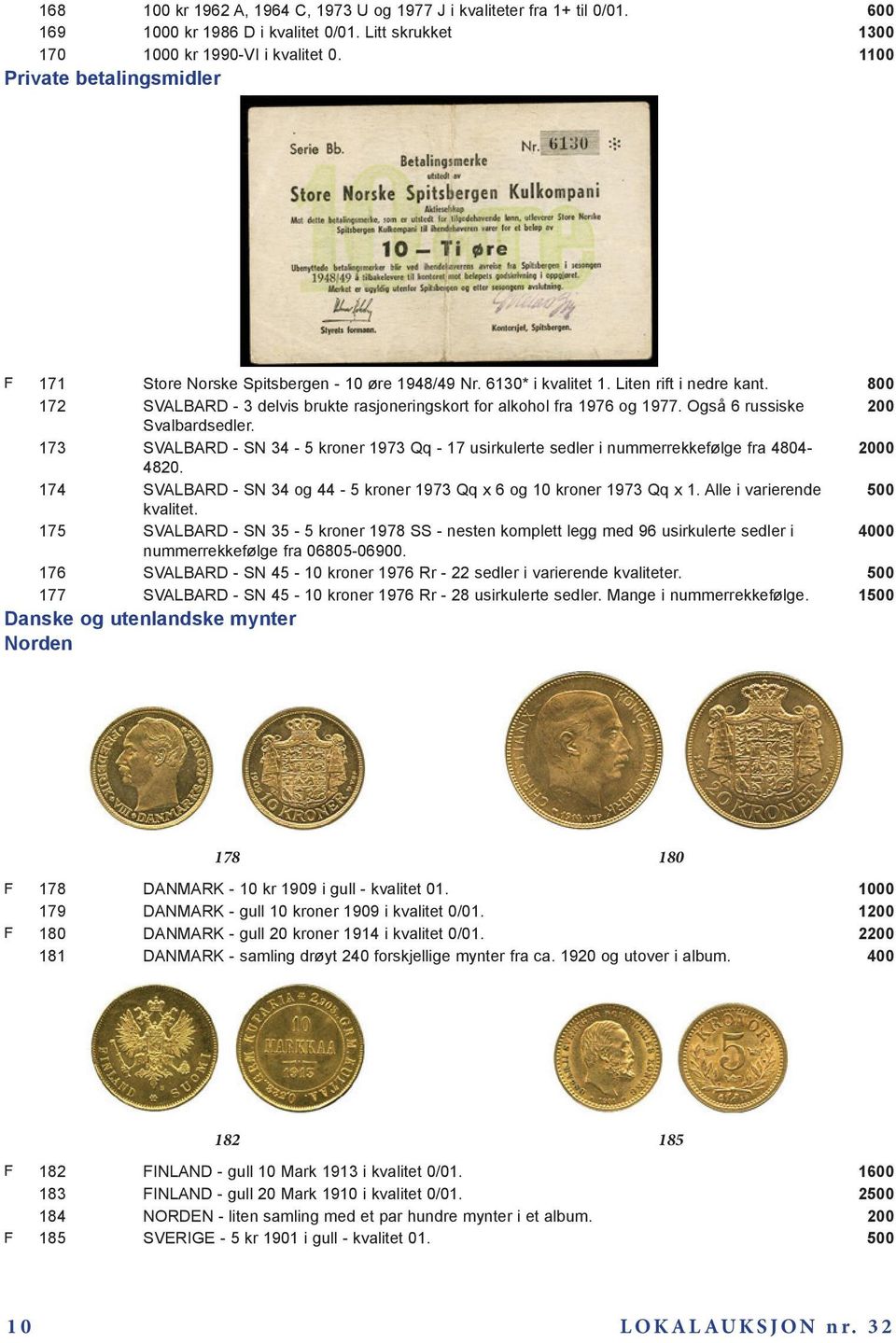 800 172 SVALBARD - 3 delvis brukte rasjoneringskort for alkohol fra 1976 og 1977. Også 6 russiske 200 Svalbardsedler.