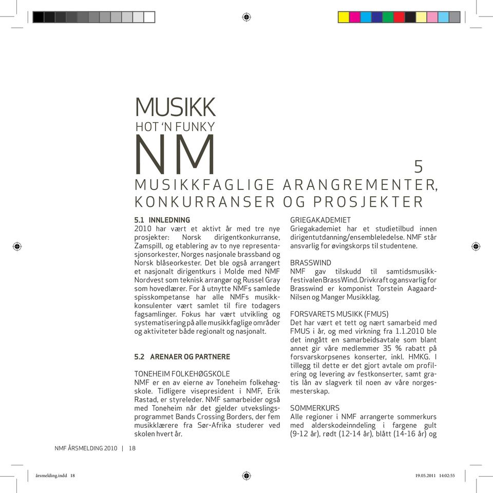 Det ble også arrangert et nasjonalt dirigentkurs i Molde med NMF Nordvest som teknisk arrangør og Russel Gray som hovedlærer.