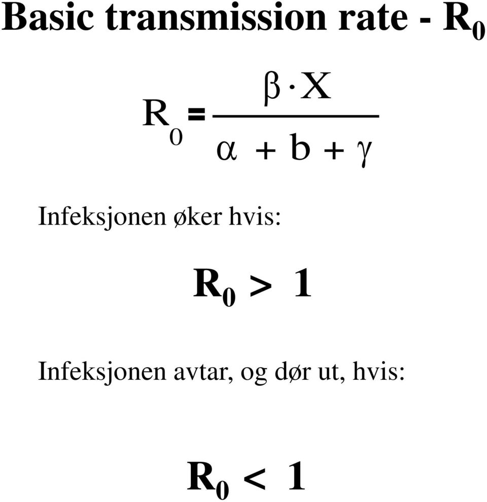 øker hvis: R 0 > 1