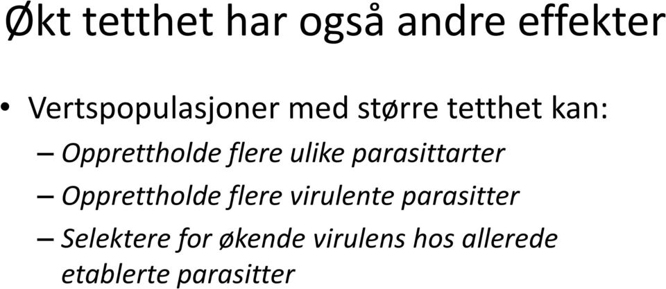 parasittarter Opprettholde flere virulente parasitter