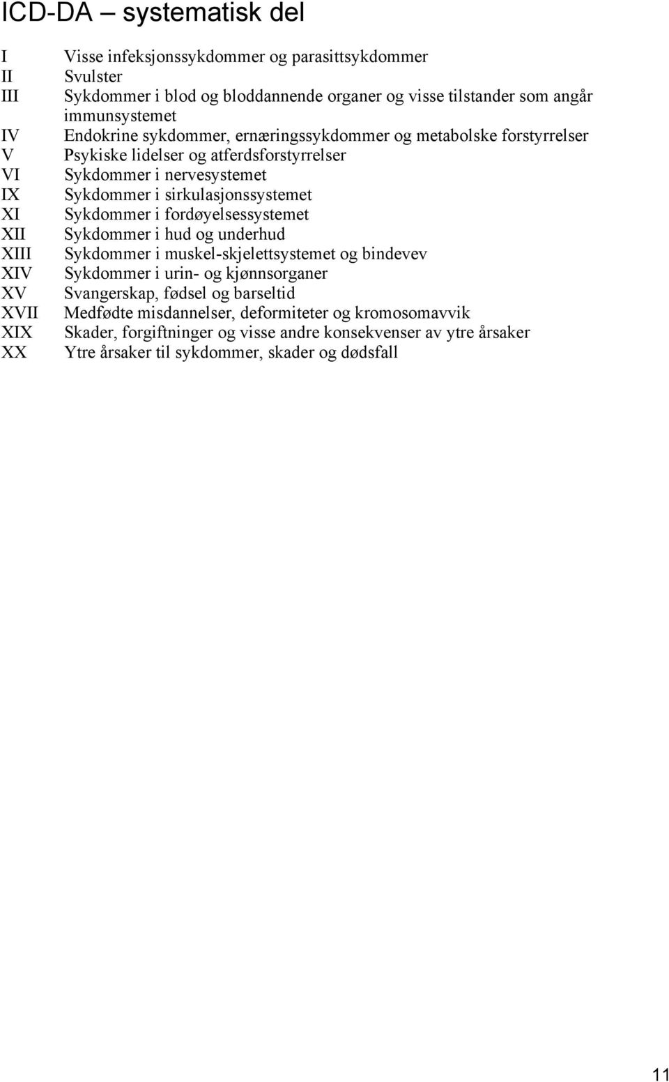 i sirkulasjonssystemet Sykdommer i fordøyelsessystemet Sykdommer i hud og underhud Sykdommer i muskel-skjelettsystemet og bindevev Sykdommer i urin- og kjønnsorganer Svangerskap,