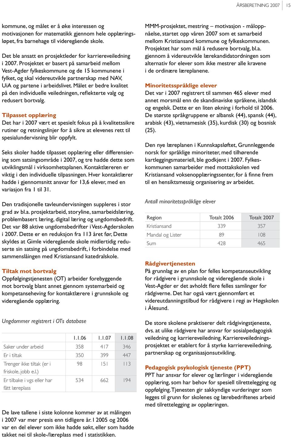 Prosjektet er basert på samarbeid mellom Vest-Agder fylkeskommune og de 15 kommunene i fylket, og skal videreutvikle partnerskap med NAV, UiA og partene i arbeidslivet.