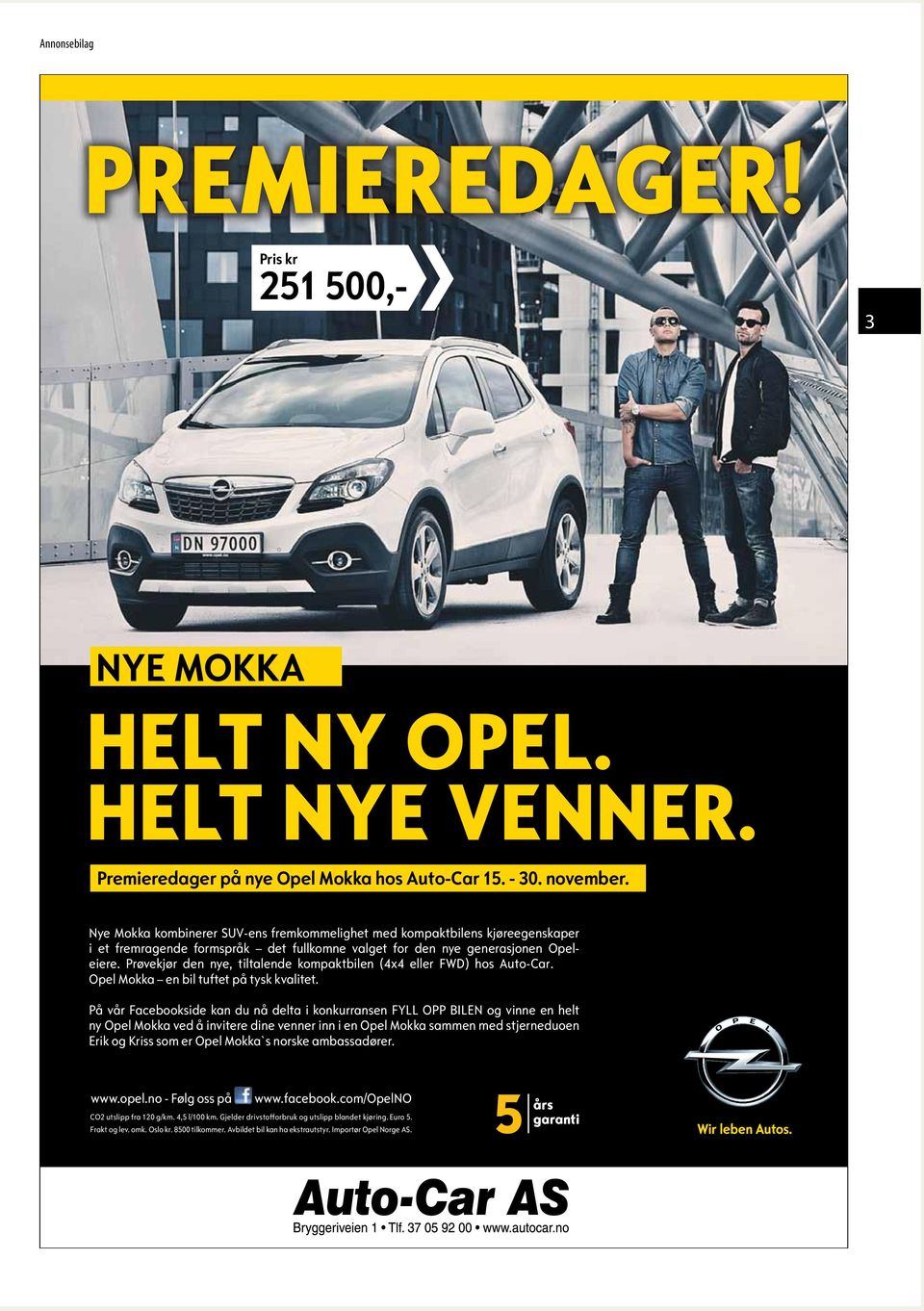 Prøvekjør den nye, tiltalende kompaktbilen ( eller FWD) hos Auto-Car. Opel Mokka en bil tuftet på tysk kvalitet.