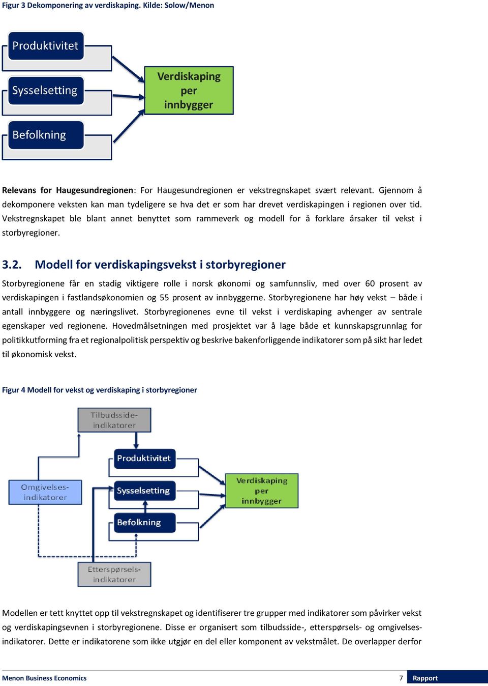 Vekstregnskapet ble blant annet benyttet som rammeverk og modell for å forklare årsaker til vekst i storbyregioner. 3.2.