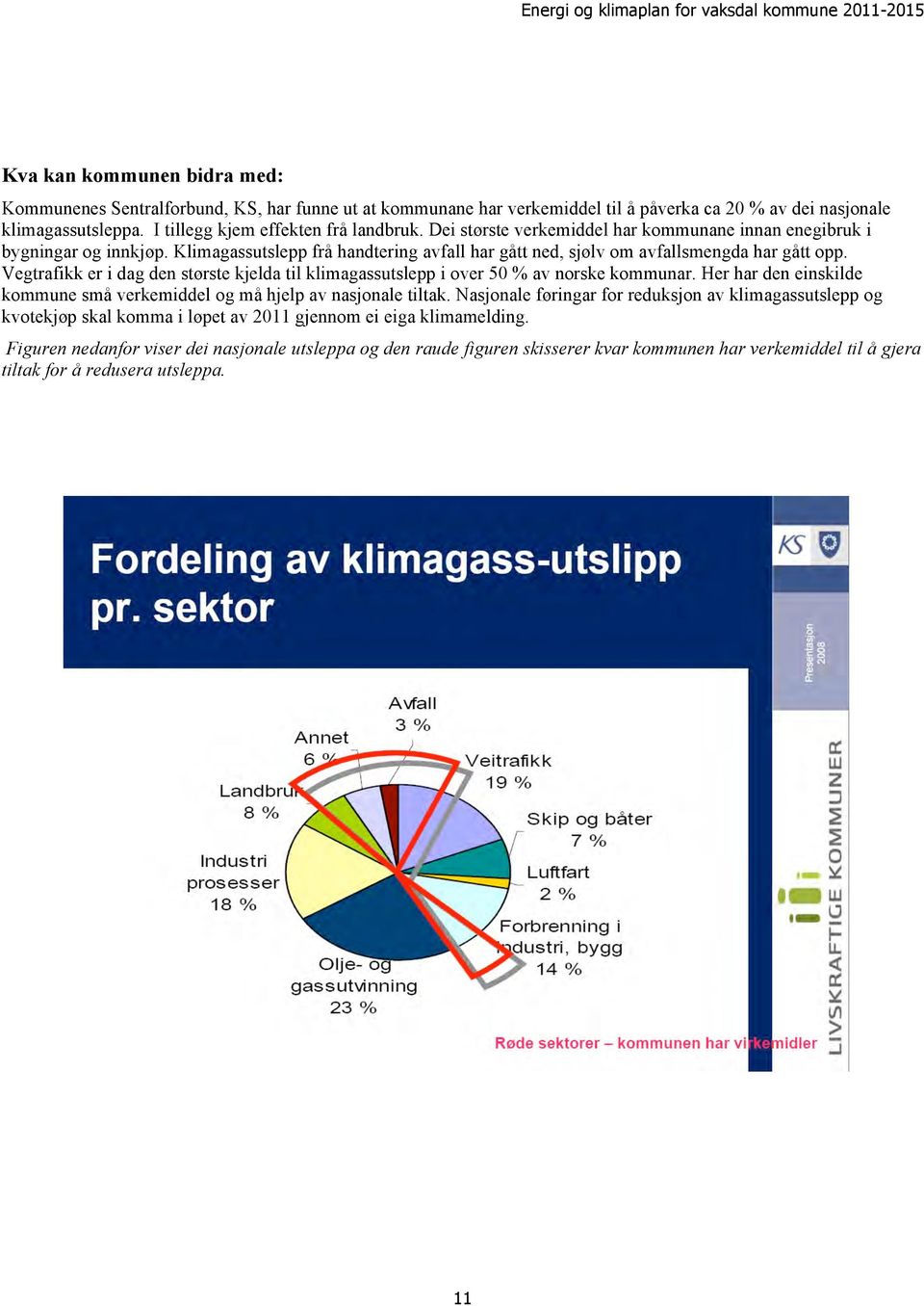 Vegtrafikk er i dag den største kjelda til klimagassutslepp i over 50 % av norske kommunar. Her har den einskilde kommune små verkemiddel og må hjelp av nasjonale tiltak.