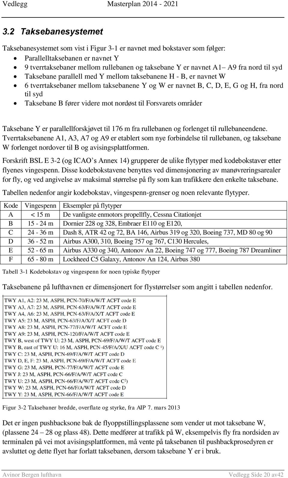 nordøst til Forsvarets områder Taksebane Y er parallellforskjøvet til 176 m fra rullebanen og forlenget til rullebaneendene.