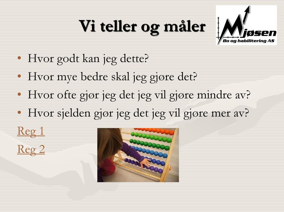 Hvor ofte gjør jeg det jeg vil gjøre mindre av?