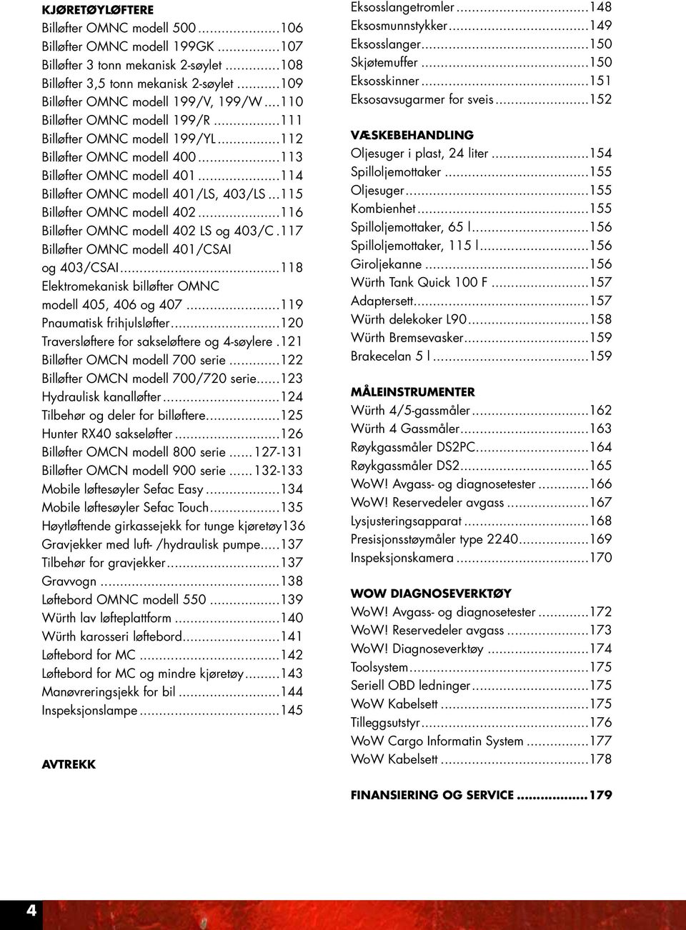 ..115 Billøfter OMNC modell 402...116 Billøfter OMNC modell 402 LS og 403/C.117 Billøfter OMNC modell 401/CSAI og 403/CSAI...118 Elektromekanisk billøfter OMNC modell 405, 406 og 407.