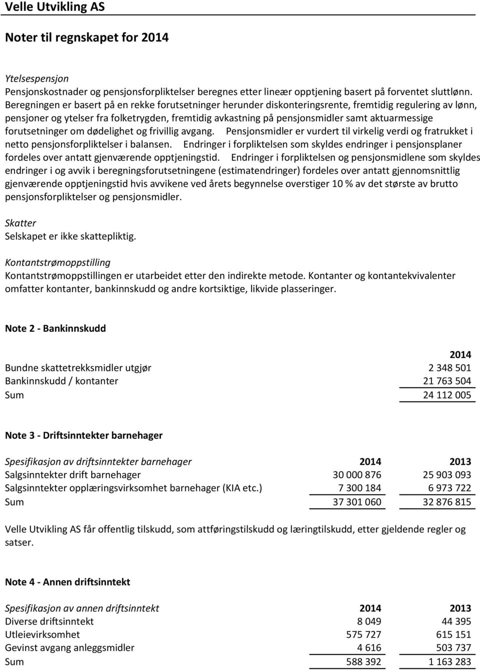 aktuarmessige forutsetninger om dødelighet og frivillig avgang. Pensjonsmidler er vurdert til virkelig verdi og fratrukket i netto pensjonsforpliktelser i balansen.