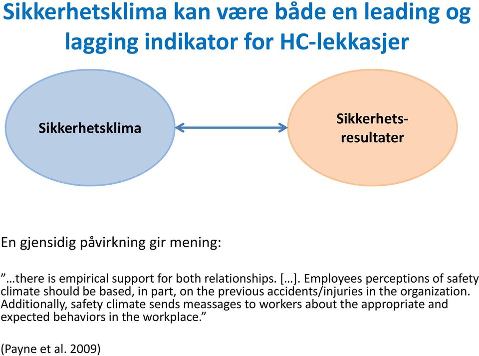 Employees perceptions of safety climate should be based, in part, on the previous accidents/injuries in the