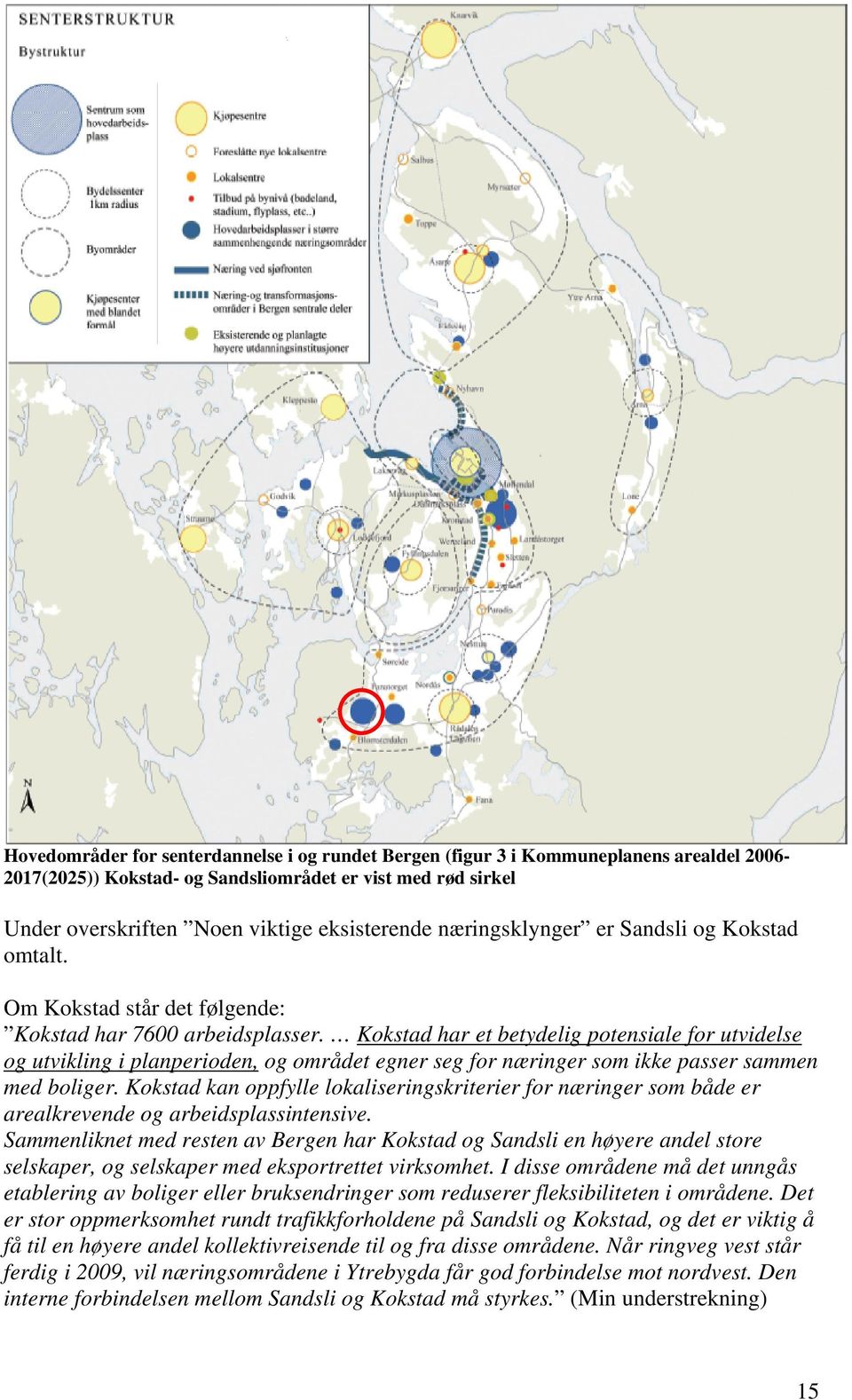 Kokstad har et betydelig potensiale for utvidelse og utvikling i planperioden, og området egner seg for næringer som ikke passer sammen med boliger.