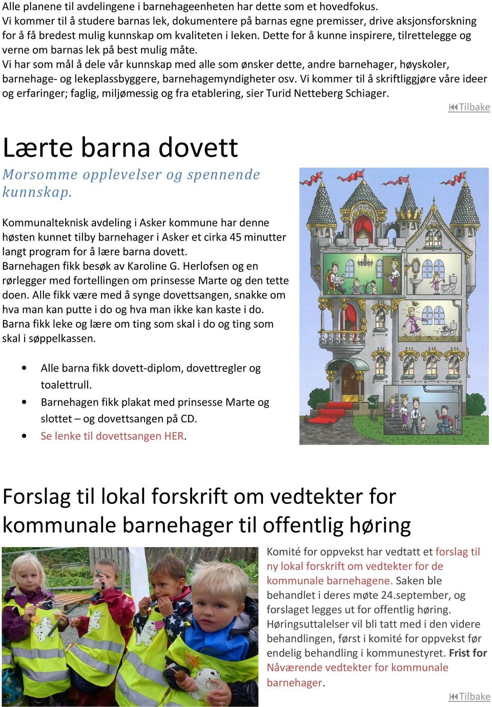 Dette for å kunne inspirere, tilrettelegge og verne om barnas lek på best mulig måte.