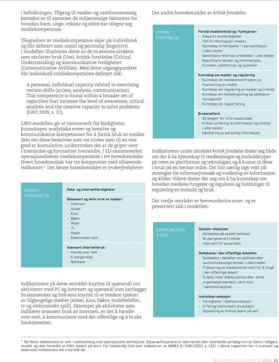 I modellen illustreres dette av de to øverste nivåene, som omfatter bruk (Use), kritisk forståelse (Critical Understanding) og kommunikative ferdigheter (Communicative Abilities).