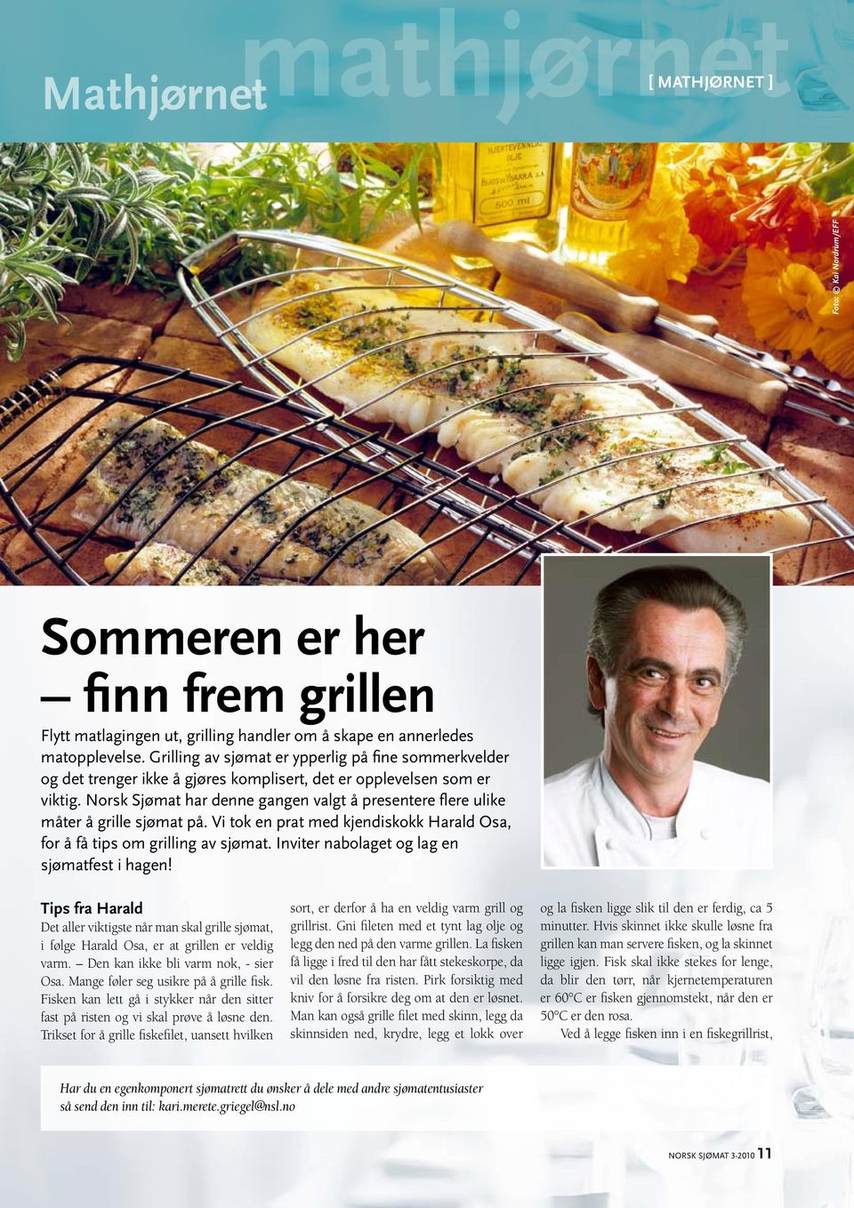 Norsk Sjømat har denne gangen valgt å presentere flere ulike måter å grille sjømat på. Vi tok en prat med kjendiskokk Harald Osa, for å få tips om grilling av sjømat.