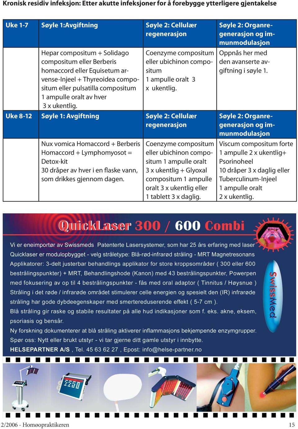 Coenzyme compositum eller ubichinon compositum 1 ampulle oralt 3 x ukentlig.